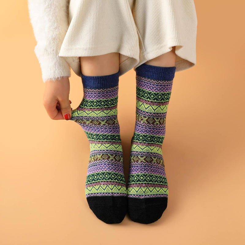 Pleneal Wool Socks for Women - Womens Winter Warm Wool Sock Men Cozy Knit Boots Socks for Women - Image 5